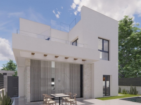 Villa independiente de nueva construcción con 4 dormitorios y piscina privada en Los Montesinos(Alicante)