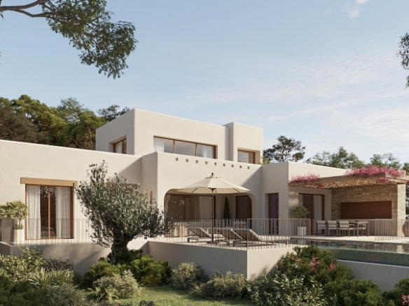 Villa de lujo de estilo ibicenco con 3 dormitorios a solo 1 km de la playa en La Fustera(Benissa)