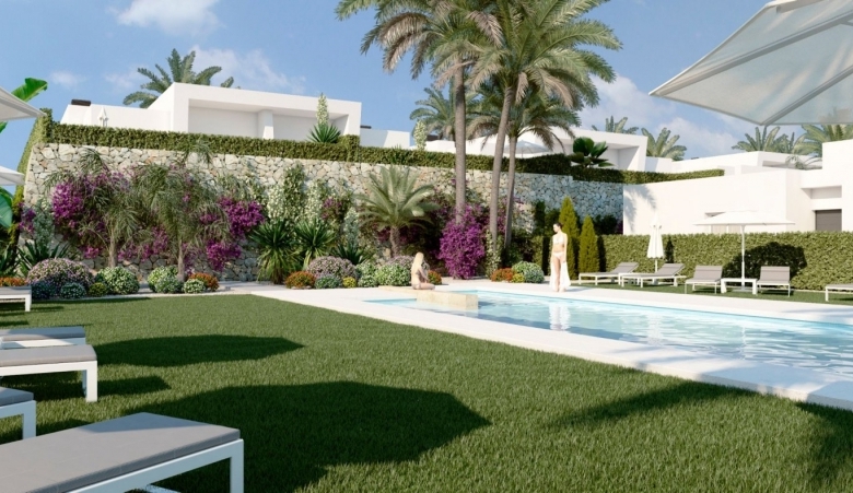 Villa pareada con 3 dormitorios y piscina privada a la venta en La Finca Golf Resort, Algorfa