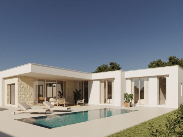 Villa de una sola planta con 3 dormitorios y piscina privada a la venta en Polop(Alicante)