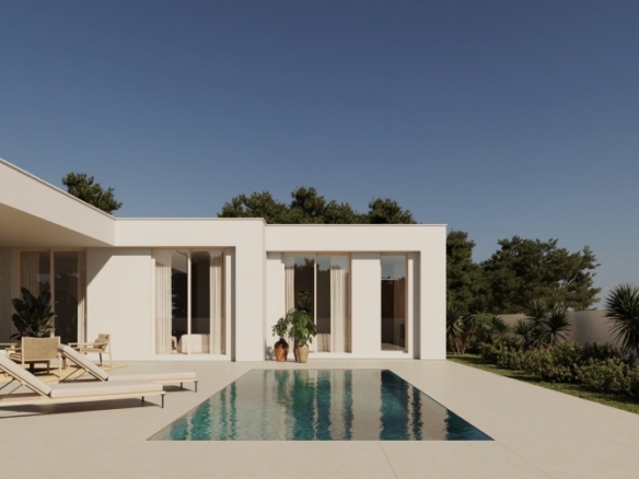 Villa exclusiva en una planta con 4 dormitorios y piscina privada a la venta en Polop(Alicante)