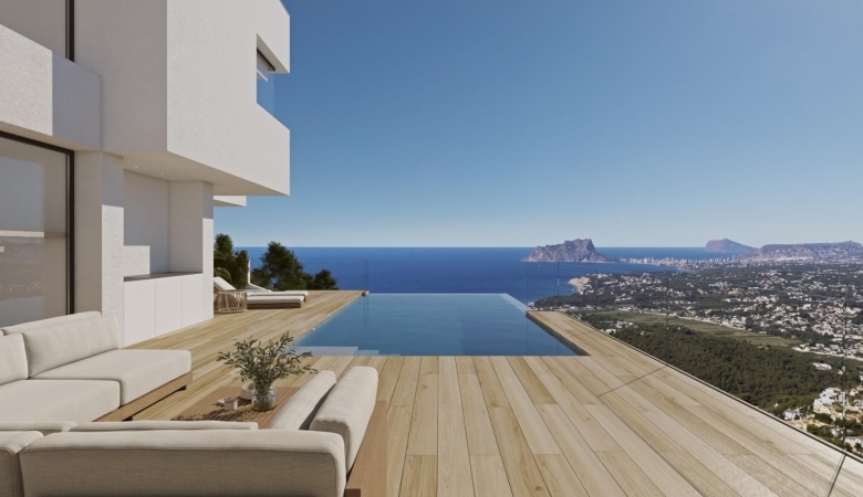 Villa de lujo con 3 dormitorios y piscina infinita con espectaculares panorámicas al mar en Benitachell(Alicante)