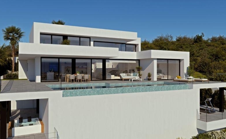 Villa de lujo de 4 dormitorios con piscina infinity y vistas al mar a la venta en Benitachell