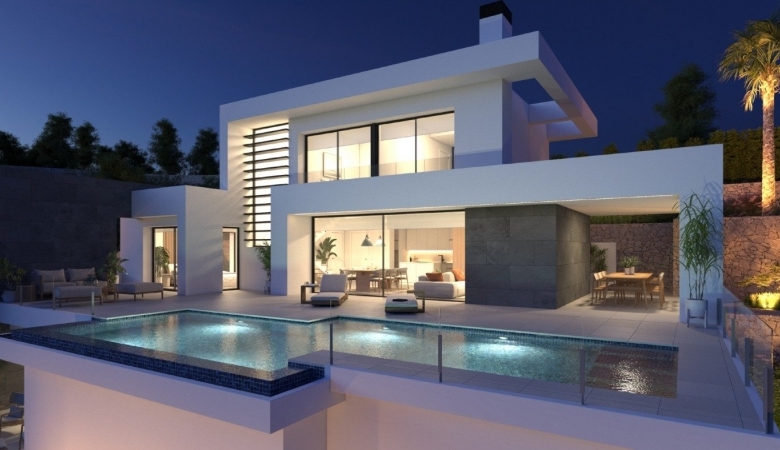 Exclusiva villa moderna de 3 dormitorios con piscina privada y vistas al mar en venta – Benitachell(Alicante)
