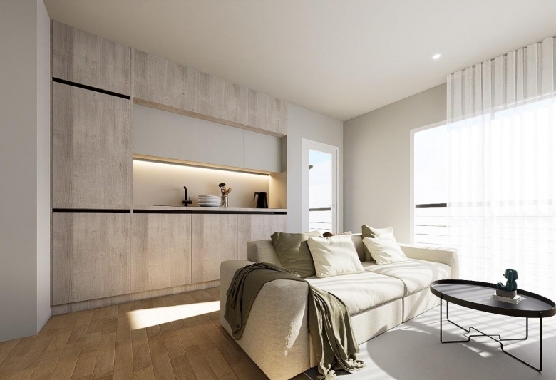 Apartamento de 1 dormitorio de nueva construcción a 800m de la playa(Torrevieja)