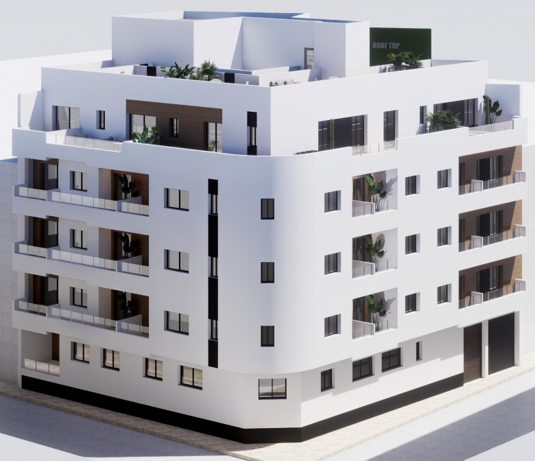 Ático de 1 dormitorio de nueva construcción a 800m de la playa a la venta en Torrevieja