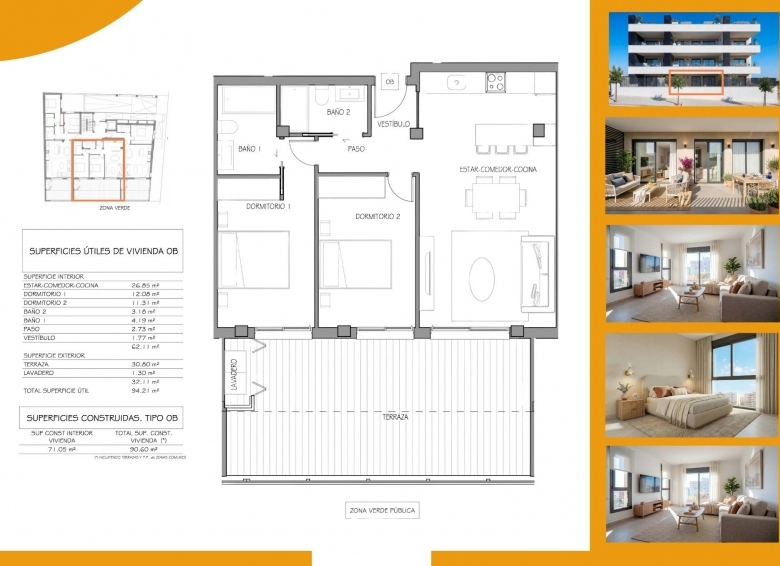 Apartamento de 2 dormitorios en planta baja de nueva construcción a la venta en Benijófar(Alicante)
