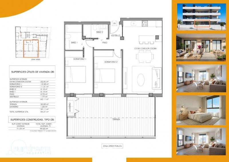 g_43481-25-13 Apartamento de 2 dormitorios en planta baja de nueva construcción a la venta en Benijófar(Alicante)