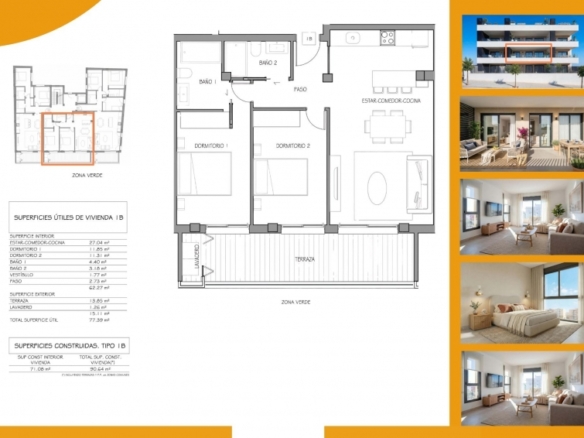 Apartamento de nueva construcción con 2 dormitorios a la venta en Benijófar(Alicante)