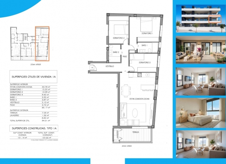 Apartamento de 3 dormitorios de nueva construcción a la venta en Benijófar(Alicante)