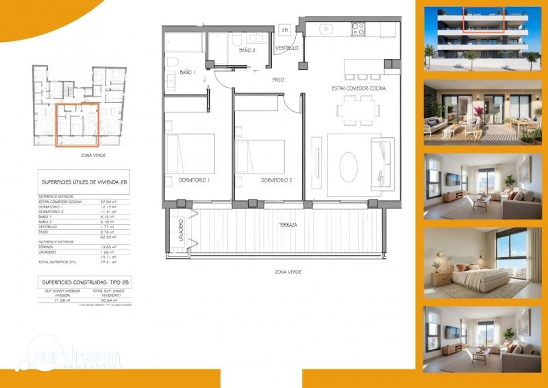 Ático de 2 dormitorios de nueva construcción a la venta en Benijófar(Alicante)