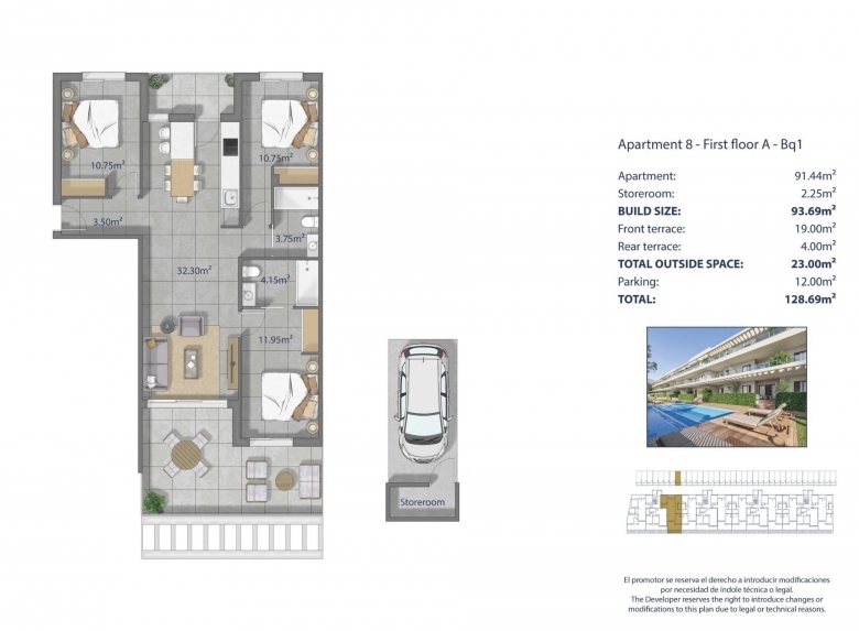 Apartamento de 3 dormitorios a 250m de la playa a la venta en Los Alcázares(Murcia)