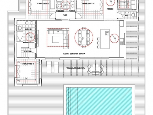 Villa de nueva construcción en una sola planta con 3 dormitorios y piscina privada en Pinoso(Alicante)
