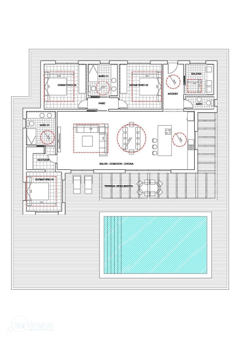 g_43499-38-11 Villa de nueva construcción en una sola planta con 3 dormitorios y piscina privada en Pinoso(Alicante)