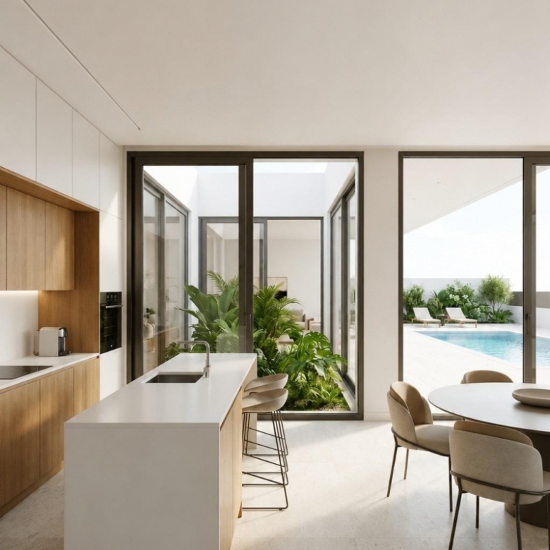 Villa en una sola planta a medida con 3 dormitorios y piscina privada en Pinoso(Alicante)