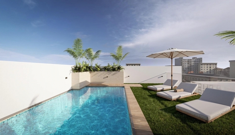 Apartamento de 1 dormitorio a 800m de la playa y el paseo marítimo en Torrevieja(Alicante)