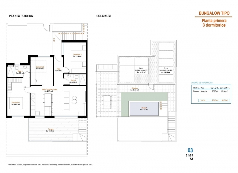 Bungalow de planta alta con 3 dormitorios y solarium privado en Condado de Alhama Golf Resort, Murcia