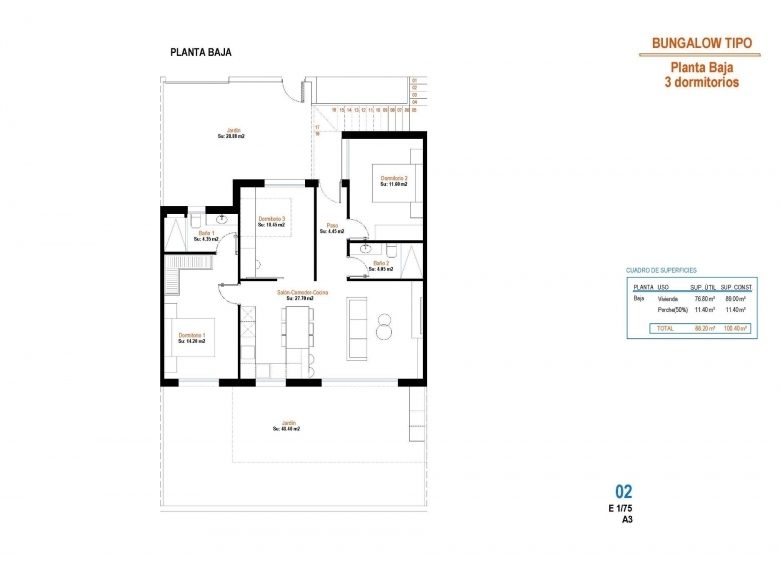Bungalow de planta baja con 3 dormitorios a la venta en Condado de Alhama Golf Resort, Murcia