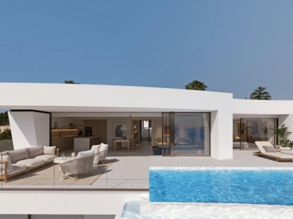 Villa de lujo de nueva construcción con 4 dormitorios y vistas panorámicas al mar en venta en Cumbre del Sol
