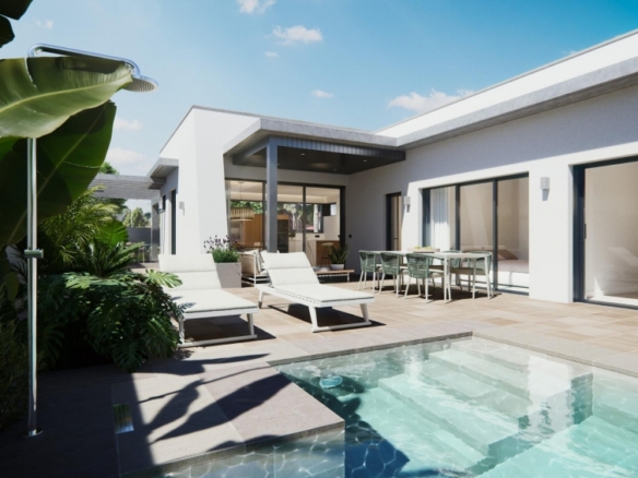 Villa de una planta con 3 dormitorios y piscina privada en San Javier
