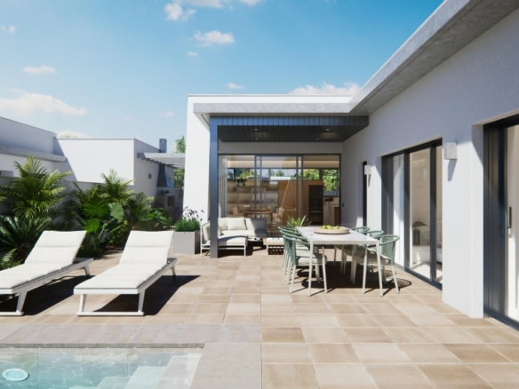 Villa de una planta con 3 dormitorios y piscina privada en San Javier