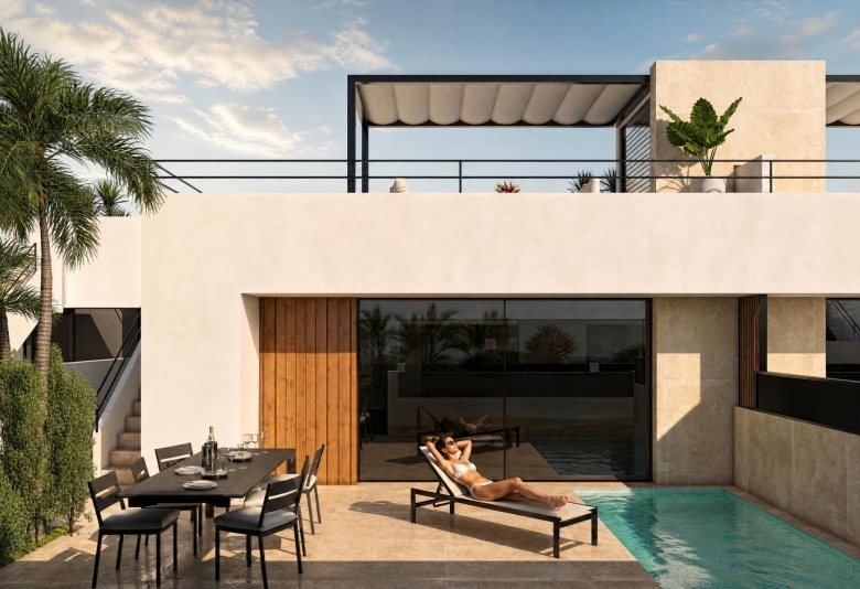 Villa adosada con 2 dormitorios y solarium a la venta en Condado de Alhama Golf Resort, Murcia