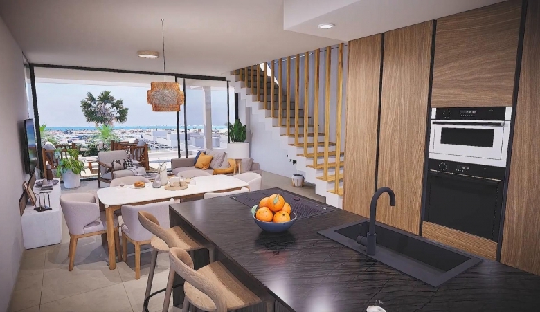 Ático de 3 dormitorios con amplia terraza y solarium en Mar de Cristal(Cartagena)