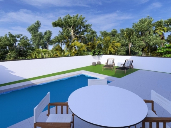 Villa pareada de 3 dormitorios con piscina privada a la venta en Daya Nueva(Alicante)