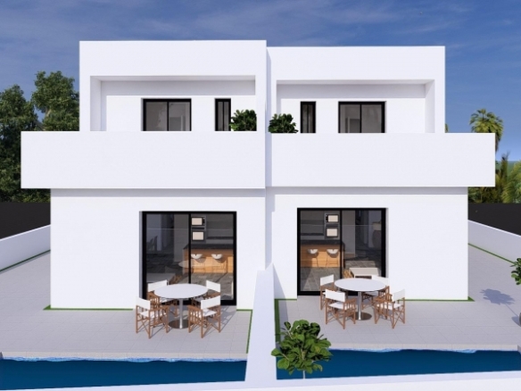 Villa pareada de 3 dormitorios con piscina privada a la venta en Daya Nueva(Alicante)