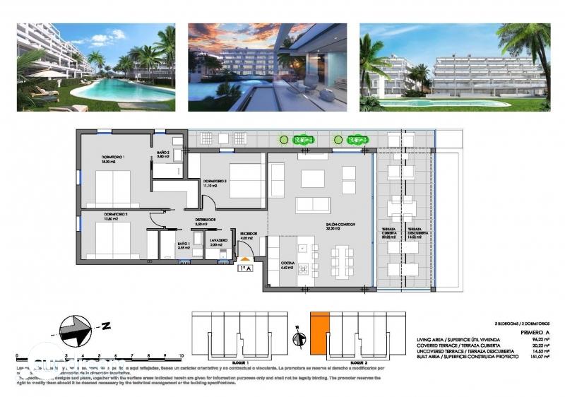 Apartamento moderno de 3 dormitorios en complejo residencial a la venta en Mar de Cristal(Cartagena)