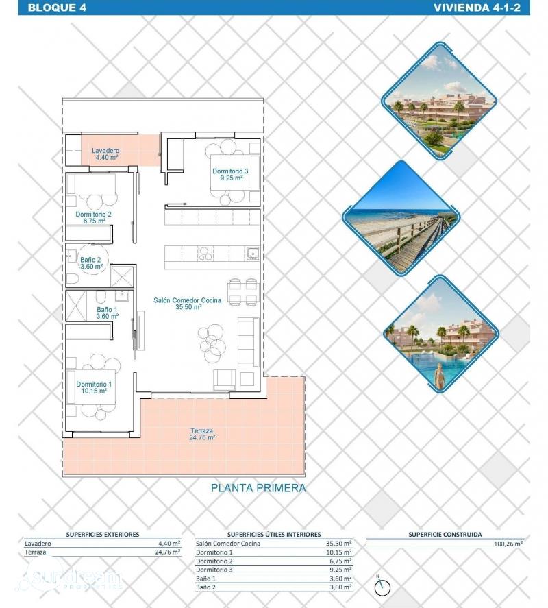 Piso en venta 3 dormitorios con garaje Pilar la Horadada