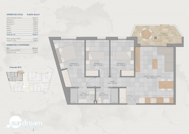 Apartamento de planta baja con 3 dormitorios a la venta en Lo Pagan (San Pedro del Pinatar)