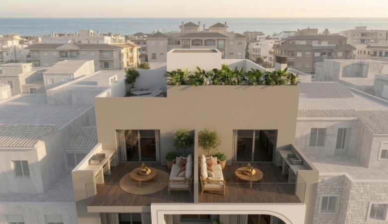 Apartamento de planta baja con 2 dormitorios a 600 metros de la playa en Guardamar del Segura