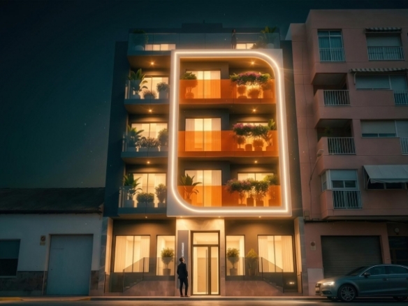 Apartamento de planta baja con 2 dormitorios a 600 metros de la playa en Guardamar del Segura