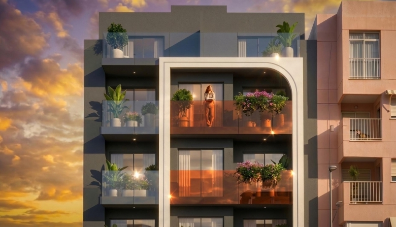 Apartamento de planta baja con 2 dormitorios a 600 metros de la playa en Guardamar del Segura