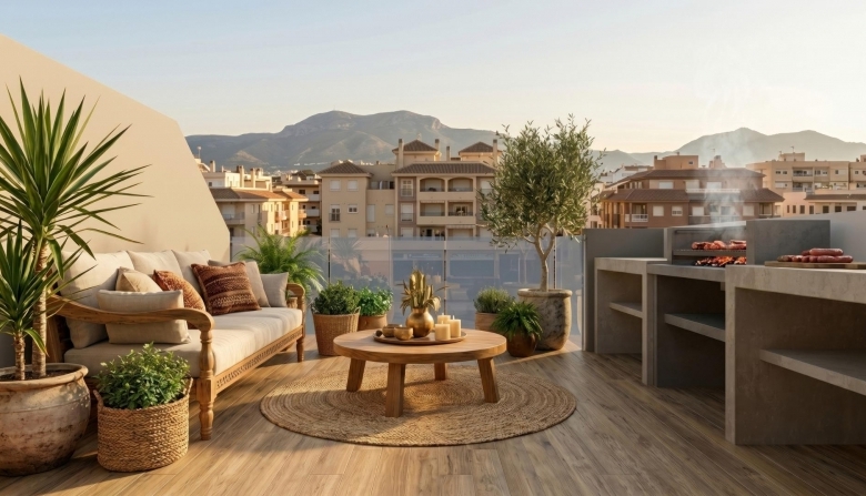 Apartamento de planta baja con 2 dormitorios a 600 metros de la playa en Guardamar del Segura