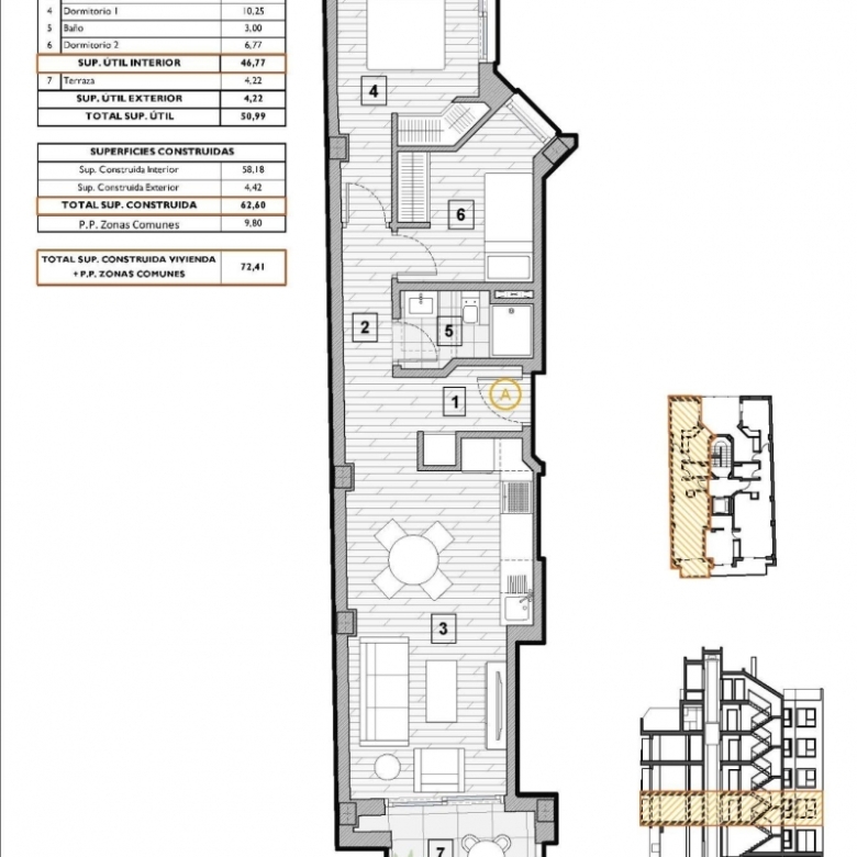 Apartamento de primera planta con 2 dormitorios a pocos metros de la playa en Guardamar del Segura