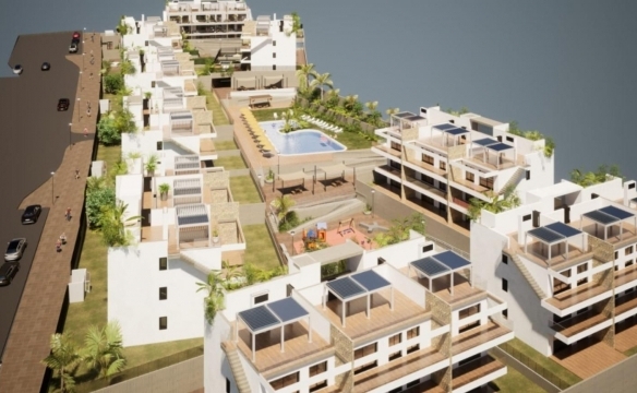 Ático de nueva construcción con 2 dormitorios con vistas al mar a la venta en Finestrat