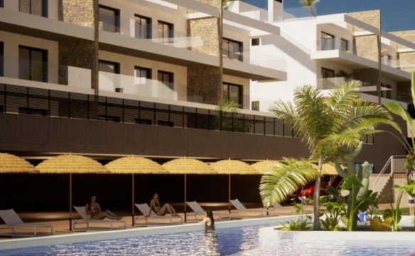 Ático de nueva construcción con 2 dormitorios con vistas al mar a la venta en Finestrat