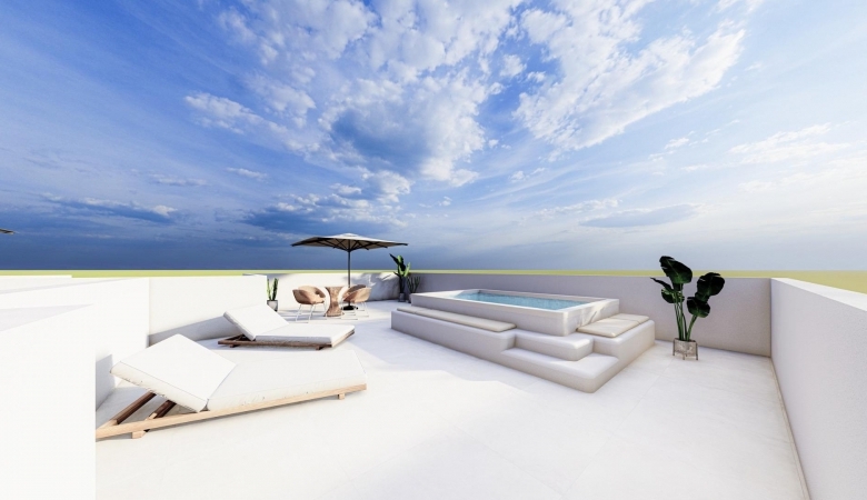 Bungalow de planta baja con 2 dormitorios a 800 m de la playa en San Pedro del Pinatar