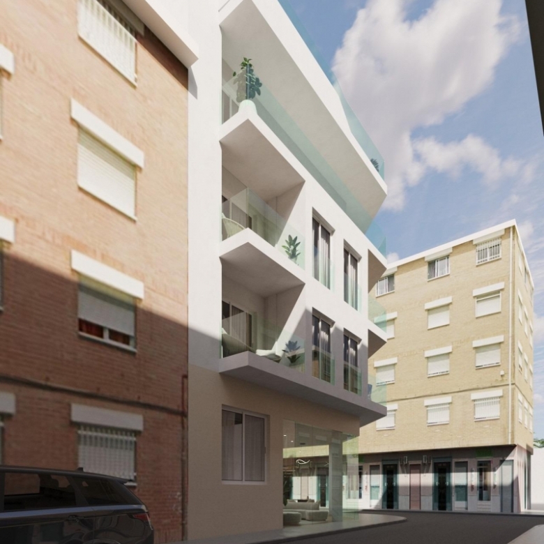 Estudio en planta baja de nueva construcción cerca de la playa en el centro de Guardamar del Segura