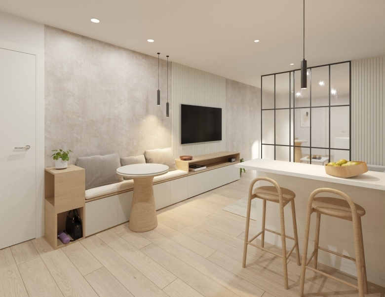 Estudio en planta baja de nueva construcción cerca de la playa en el centro de Guardamar del Segura