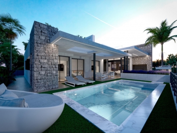 Villas obra nueva en venta con piscina en Torre Pacheco