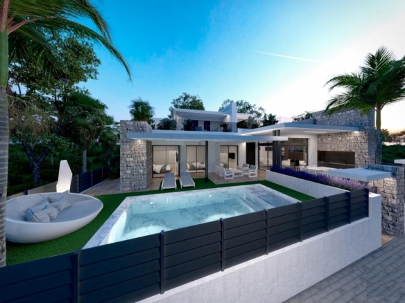 Villas obra nueva en venta con piscina en Torre Pacheco