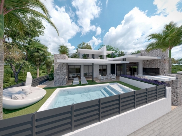 Villas obra nueva en venta con piscina en Torre Pacheco