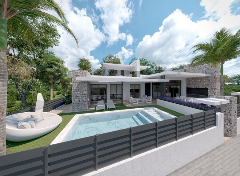 Villas obra nueva en venta con piscina en Torre Pacheco