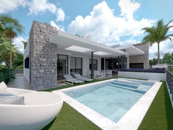 Villas obra nueva en venta con piscina en Torre Pacheco