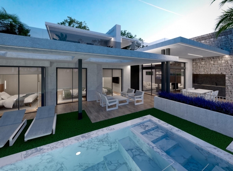 Villas obra nueva en venta con piscina en Torre Pacheco