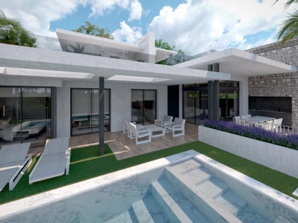 Villas obra nueva en venta con piscina en Torre Pacheco