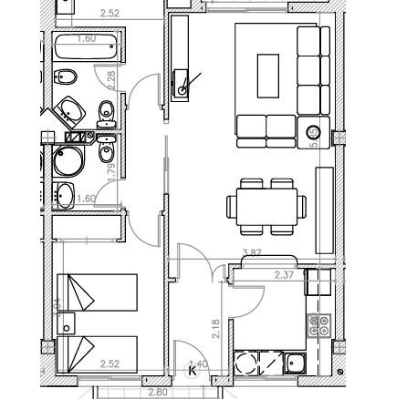 Piso en venta con 2 habitaciones y piscina en Cabo Roig